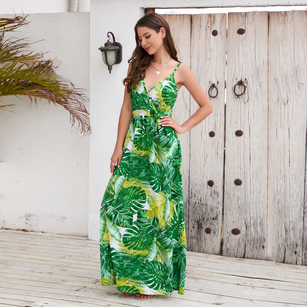 Summer maxi dress, block printed cotton, summer beach dress virginie